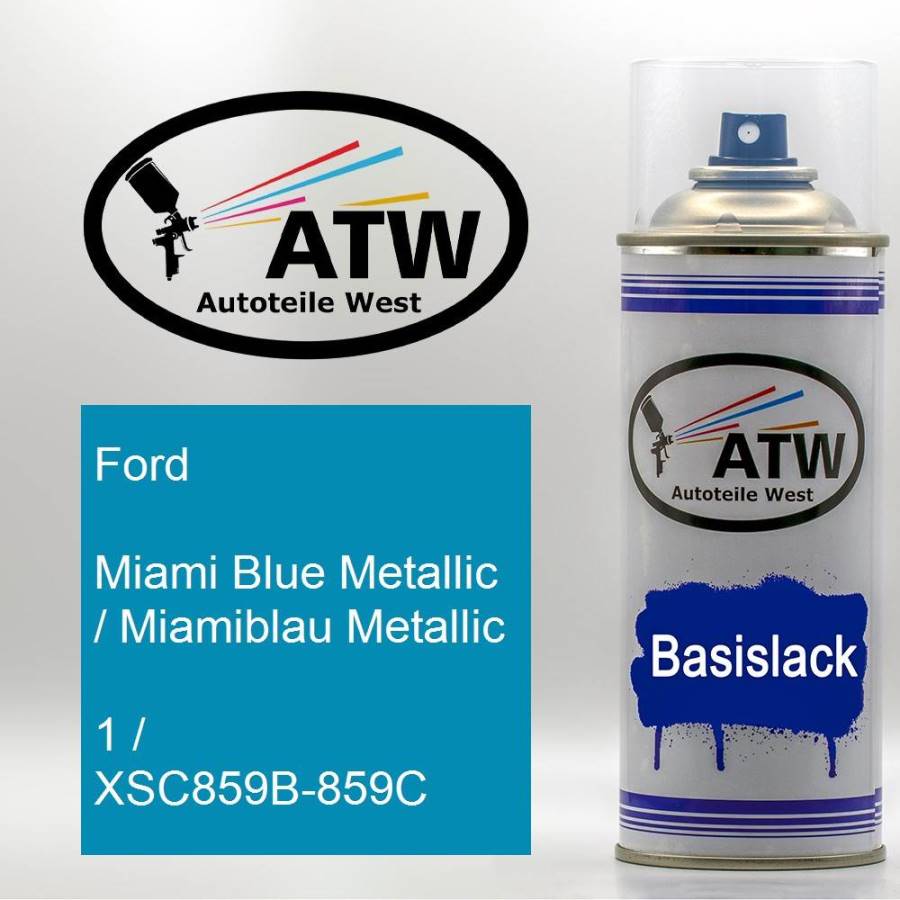 Ford, Miami Blue Metallic / Miamiblau Metallic, 1 / XSC859B-859C: 400ml Sprühdose, von ATW Autoteile West.